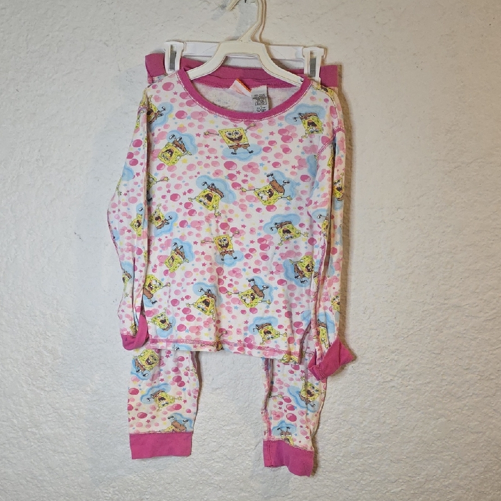 SpongeBob SquarePants Kids Pajama Set - Pink and White